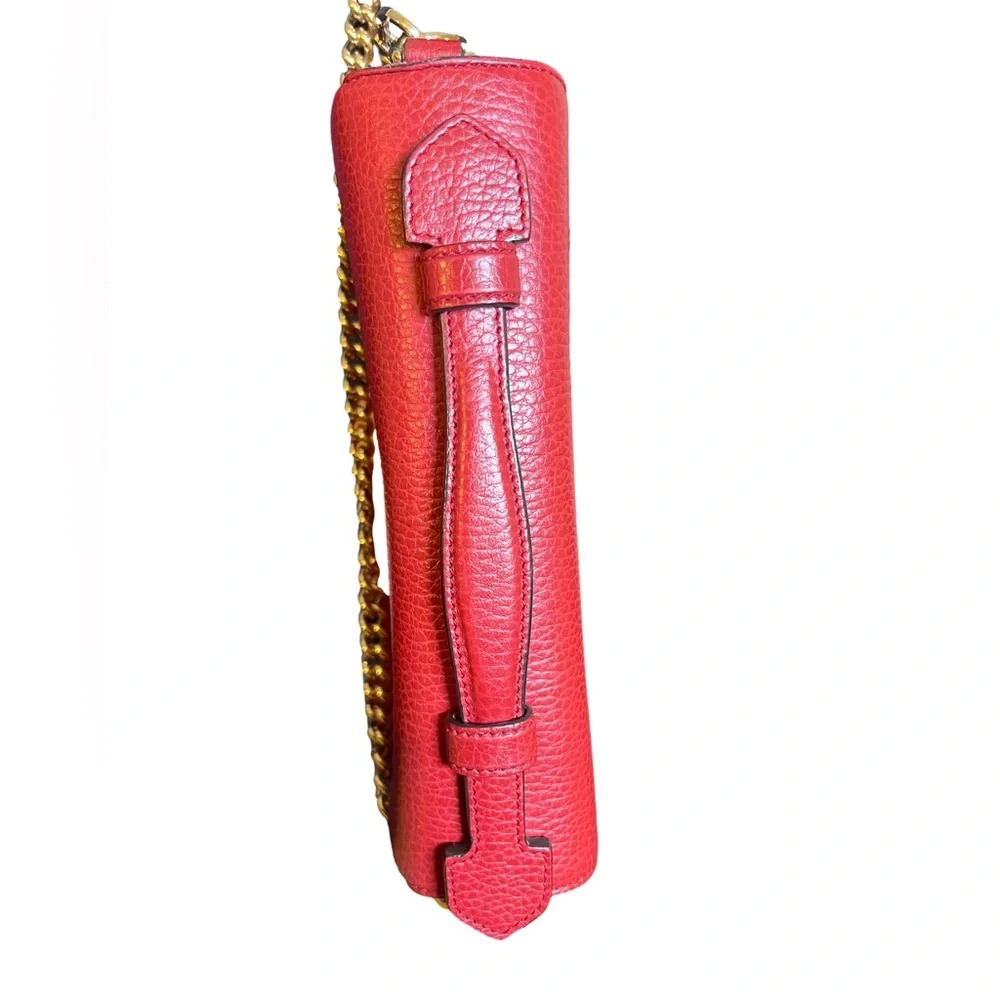 GUCCI Dollar Calfskin Interlocking G Shoulder Bag Red - Picture 10 of 14